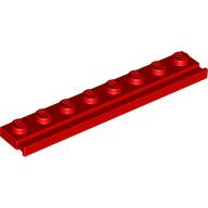 Lego Plate Special 1 x 8 with Door Rail / Red