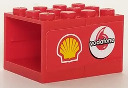 Stickered Assembly 4 x 3 x 2 with Shell and Vodafone Logos Pattern Model Left Side (Sticker) - Set 8672