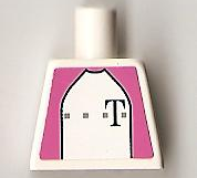 Lego Torso German Telekom Dark Pink Pattern on Both Sides (Stickers)