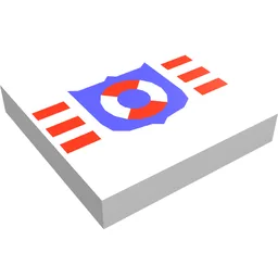 Tile 2 x 2 with Coast Guard Shield and Stripes Print / White