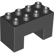 Lego Duplo Brick 2 x 4 x 2 with 2 x 2 Square Arch / Black