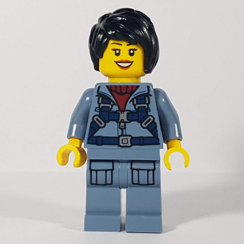 Lego Marine Explorer, Woman, Sand Blue Jumpsuit, Black Hair