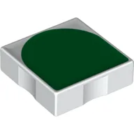 Duplo Tile 2 x 2 with Shape Green Inverse Arch Print / White