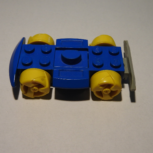 Lego Vehicle Base 4 x 6 Racer Base with Yellow Wheels / Blue