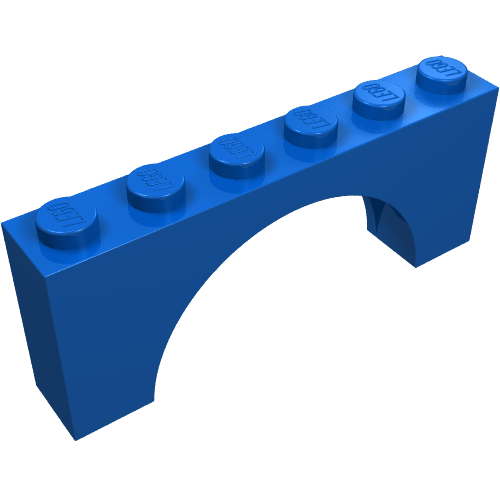 Lego Brick Arch 1 x 6 x 2 - Thick Top with Reinforced Underside / Blue