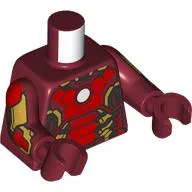 Torso, Iron Man Mark 43 Armor Print, Dark Red Arms and Hands / Dark Red