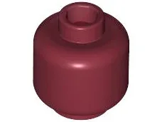 Minifigure, Head (Plain) / Dark Red
