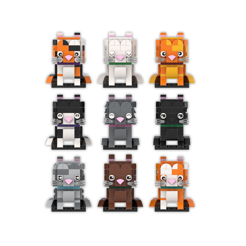Lego Brickhead Cat Bundle - 9 Variations!