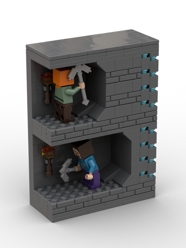 Lego Minecraft Diorama, "Never Give Up"