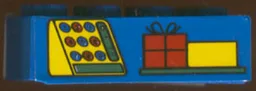 Brick 2 x 4 with Cash Register and Boxes Pattern (Sticker) - Set 4165