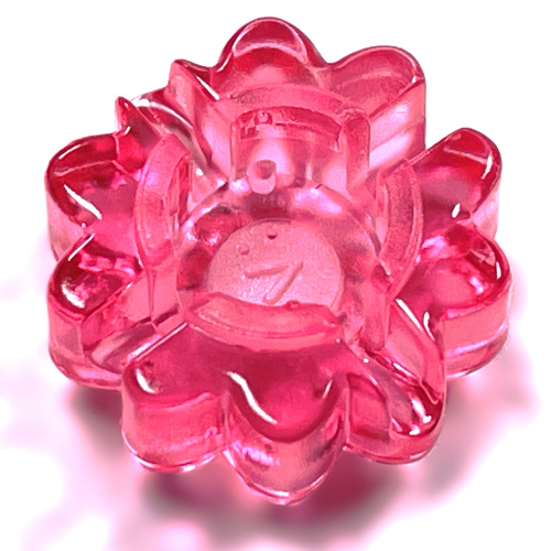Lego Clikits Icon, Flower 2 x 2 Small, 10 Petals with Hole [Polished] / Trans-Pink