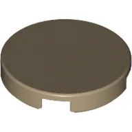 Tile Round 2 x 2 with Bottom Stud Holder / Dark Tan