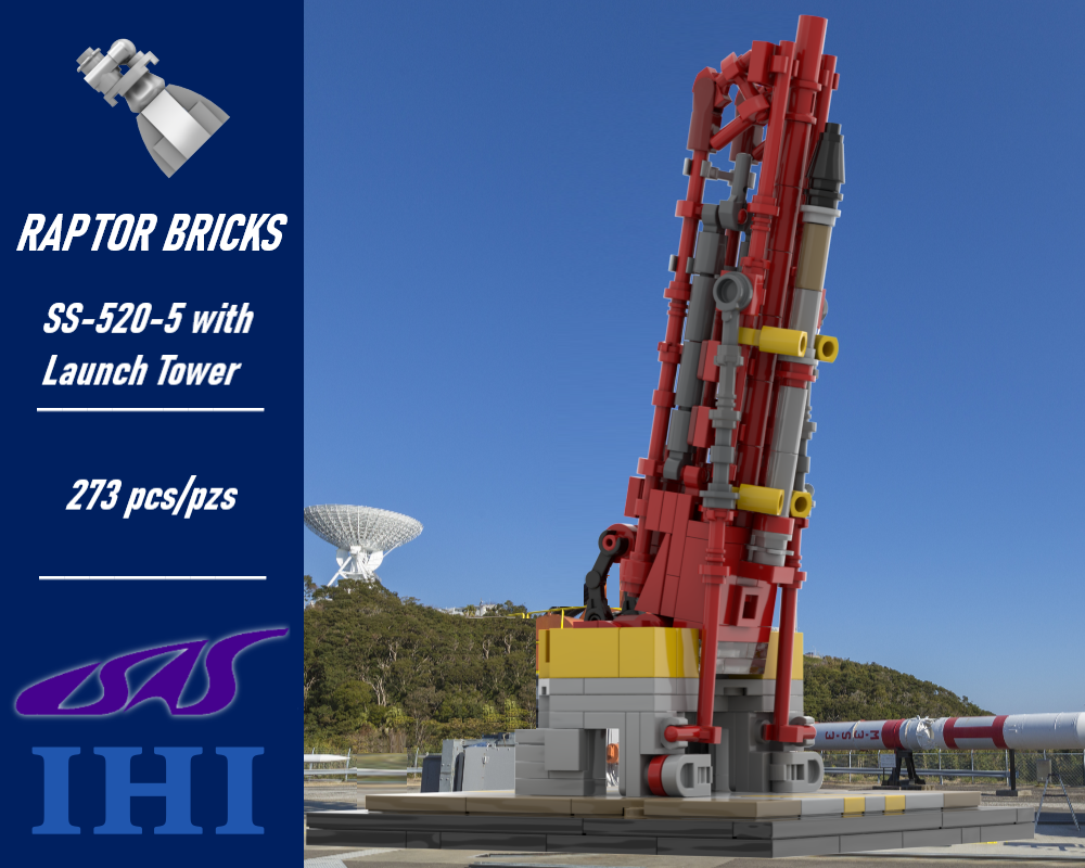 Lego SS-520-5 With Launch Tower (at 1:110 scale)