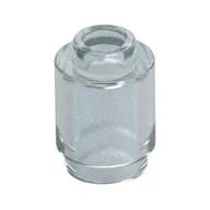 Brick Round 1 x 1 Open Stud / Opal Trans-Clear
