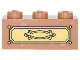 Brick 1 x 3 with Gold Drawer Pattern (Sticker) - Set 4840