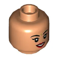 Minifig Head Padma / Parvati Patil, Red Lips, Gold Bindi, Closed Mouth / Open Mouth Print / Nougat