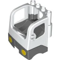 Duplo Truck Semi-Tractor Cab with Dark Bluish Gray Base / White