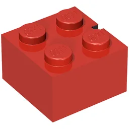Brick 2 x 2 without Bottom Tubes, Slotted (with 1 slot) / Red