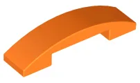 Brick Curved 4 x 1 Double, No Studs / Orange