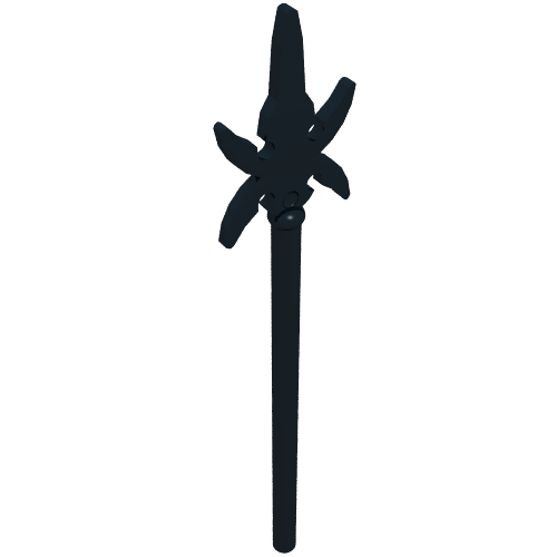 Lego Weapon Pike / Spear [4 Side Blades] / Black