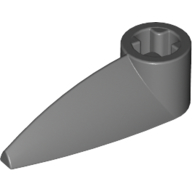 Lego Technic Tooth 1 x 3 with Axle Hole [Rounded Underside] / Dark Bluish Gray