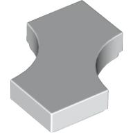 Lego Tile Special 2 x 2 with 2 Quarter Round Cutouts / White