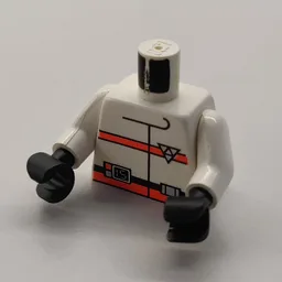 Torso, Jacket, Res-Q Logo, Orange Stripes, 15 on Belt and Back Logo Print, White Arms, Black Hands / White