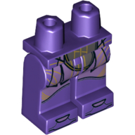 Lego Hips and Dark Purple Legs with Lavender and Dark Bluish Gray Armor Print / Dark Purple