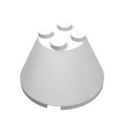Cone 4 x 4 x 2, No Axle Hole / White