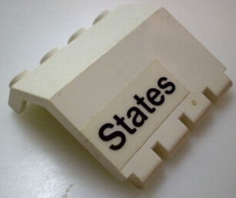 Lego Panel 2 x 4 x 3 1/3 with Hinge with 'States' Pattern (Sticker) - Set 1682