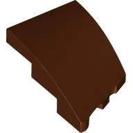 Brick Wedged, Curved 3 x 2 with Stud Notch Left / Reddish Brown