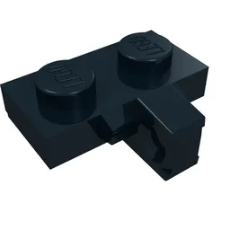 Hinge Plate 1 x 2 Locking with 1 Finger on Side, with Groove / Black