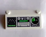 Slope 33 3 x 6 with Inner Walls with Computer/Radar Console Pattern (Sticker) - Set 7237