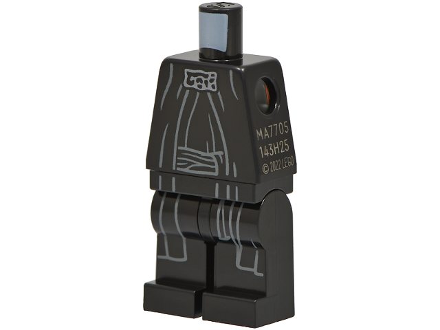 Lego Body SMART Minifigure, Torso with Black Hips and Legs with SW Sith Robe with Belt and Dark Silver Neck Adornment Pattern (Palpatine)