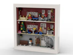 Winter Village Fireman's home in Photo Frame