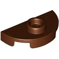 Plate Special Round 1 x 2 Half Circle with Stud (Jumper) / Reddish Brown