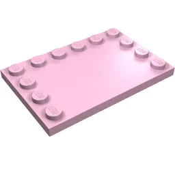 Plate Special 4 x 6, Studs on 3 Edges / Bright Pink