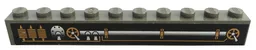 Brick 1 x 10 with Engine and Pipes Pattern Model Left Side (Sticker) - My Own Train Sets