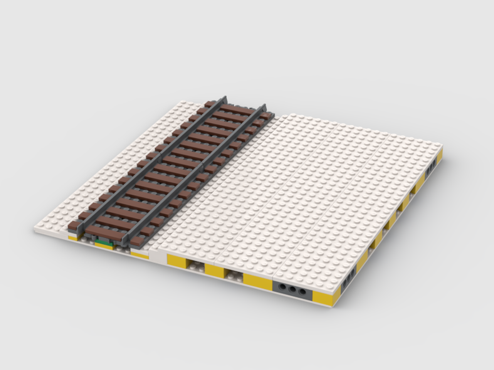 Lego Winter Village MILS plate with track using 6x8 plates