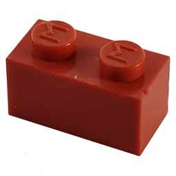Modulex Brick 1 x 2 with M on Stud / Modulex Red