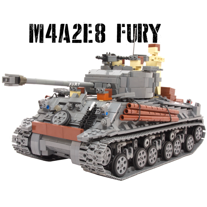 Lego M4A2E8 FURY Sherman tank