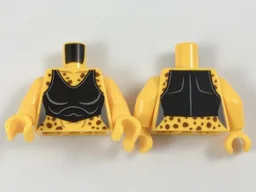 Torso Female Reddish Brown Cheetah Spots and Black Crop Top Pattern / Bright Light Orange Arms / Bright Light Orange Hands