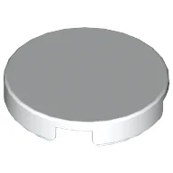Tile Round 2 x 2 with Bottom Cross / White