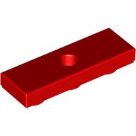 Lego Tile Special 1 x 3 Inverted with Center Hole / Red