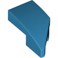 Brick Wedged, Curved 2 x 1 with Stud Notch Left / Dark Azure