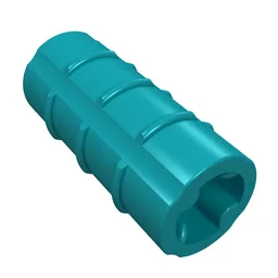 Technic Axle Connector Ridged [with x Hole x Orientation] / Dark Turquoise