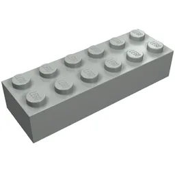Brick 2 x 6 / Light Gray