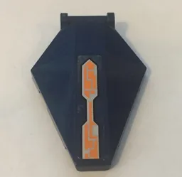 Windscreen 6 x 4 x 1 Hexagonal with Bar Handle with Orange and Silver Circuitry Pattern (Sticker) - Set 70351