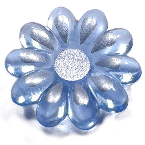 Lego Clikits Icon, Flower 2 x 2 Large with 10 Petals and Pin, Silver Center and Petal Print