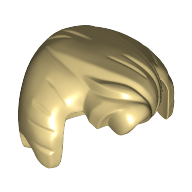 Lego Hair Swept Back with Widow's Peak, Sideburns and Fluffed Bangs / Tan